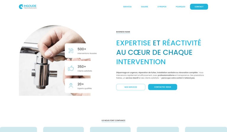 onepage secteur plomberie cover